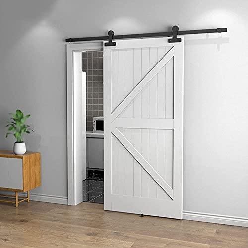 LSDRALOBPOI Schiebetürsystem Rollenführung Bodenführung Schwerlast-Schiebetürschiene Riesenrad-Schiebe-Holz-Scheunentor-Rolling-Hardware-Kit 714(Size:160cm/5.2ft)