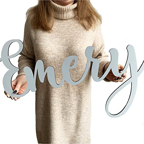 Personalised Wooden Name Sign for Nursery – Custom Wall Letters for Baby Room, Girls or Boys – Wooden Name Plaque from 20-96cm, Bedroom Keepsake