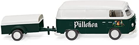 Wiking 030005 Volkswagen T2 Kastenwagen mit Anhänger Pülleken Spur H0 1:87