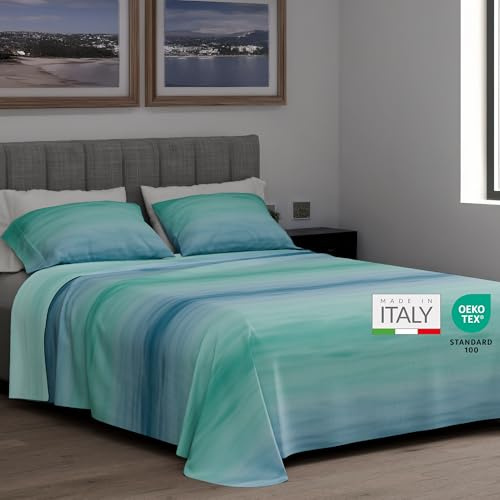 Completo Lenzuola Matrimoniali Cotone 100% Puro 180x200 Made in Italy