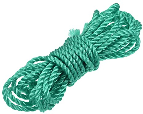 sourcing map Ficelle torsadée Mason Line en nylon Vert 5 m de diamètre 6 mm pour filet, aménagement paysager, bricolage, maçonnerie, jardinage