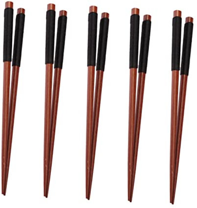 Anneome 5paia Bacchette in Legno Massello Scatola Leggeri e Comodi Bacchette Riutilizzabili Per Sushi e Cibo Cinese Lavabili in Lavastoviglie Per Cena in Cucina