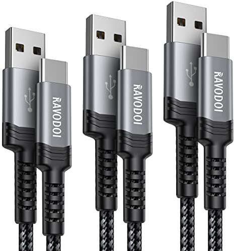 USB C Charger Cable,[2x1M+2M/3Pack] USB to USB C Fast Charge Cable Nylon Braided Type C Fast Charging Cord for Samsung Galaxy S22 S21 S20 Fe S10E S9 S8,A13 A53 A52 A12 A21 A51 A71,Sony Xperia XZ