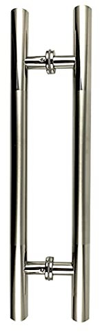 Tor-Hardware, langlebiger Türgriff aus gebürstetem Edelstahl 304, rundes Rohr, Glastür, Push-Pull-Griff, Holztür-Schiebehandlauf (25 x 300 x 200 mm)