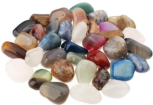 NKlaus 900g Pietre burattate Multi Mix 35-40 mm Pietre curative Pietre Gemme Pietre Gioiello Deco 14704