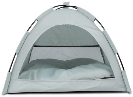 Kitgo Haustier Tipi Zelt für Kleine Hunde & Katzen mit Dickem Kissen, Tragbares Katzen-Tipi-Zelt, Waschbares Indoor-Hundehaus