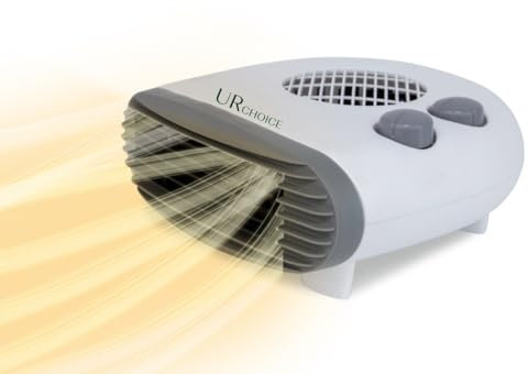 Thermo Fan Heater 2000W, 2 Heat Settings & Cool Function, Portable Electric Heater with Adjustable Thermostat, Overheat Protection, Quiet, Low Energy Room Heater for Home, Office (FLAT BED HEATER)