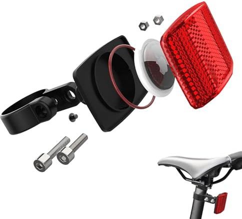 ONEONTA Airtag Bike Mount, Hidden Bike AirTag Holder for Apple Airtag, Seatpost Reflector Mounts, Anti-Theft Air Tag Case, Electric Bicycle, Scooter