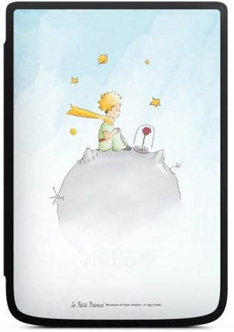Coque pour liseuse Compatible avec Vivlio Touch HD Plus Etui pour liseuse Protection pour liseuse Le Petit Prince Lune Produit sous Licence Officielle