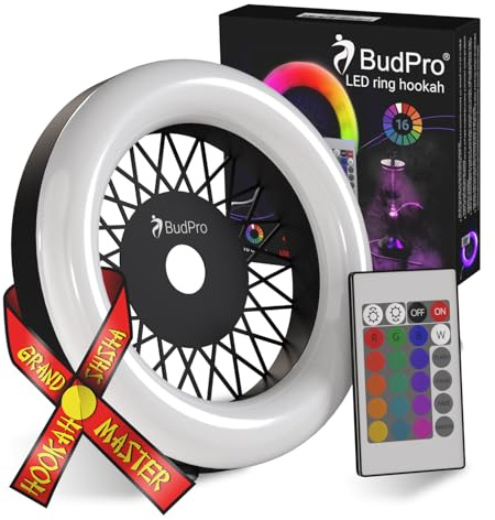 BudPro Hookah - Panel de luz LED redondo con mando a distancia