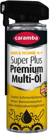 Caramba Super Plus Premium Multi Öl, Rostlöser, Schmiermittel, Kontaktspray und Reiniger, Verschleiß- und Korrosionsschutz, Dualer Sprühkopf, 300 ml