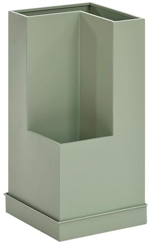 Regenschirmständer, nordischer moderner Schirmständer mit Abtropfschale, Büro/Garage/Haustür/Eingang, Regenschirm-Organizer, Halter, rostfreier Schirmständer (grün)