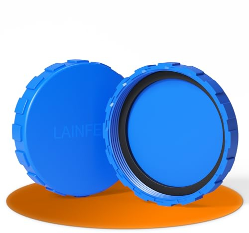 LAINFELD Winterverschluss Set passend für INTEX und BESTWAY Pool | 2 Stück mit Dichtung | Winterstopfen Pool Stopfen Verschlusskappen Schlauch Pools