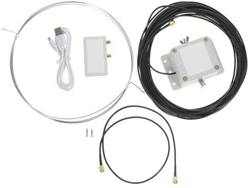 Antena Receptora MLA-30 de Anillo con Fuente de Energía Plástico Onda Media | Juego Completo, Patrón 8, Techo o Balcón, Instalación Sencilla, Reducción de Ruido Local, Onda Corta