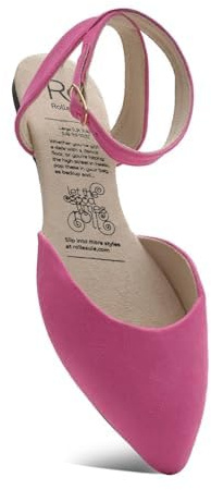 Rollasole D'Orsay Flats - Ballerine pieghevoli rosa da donna, eleganti ballerine pieghevoli per borsa, regali da donna., rosa, 36/37 EU