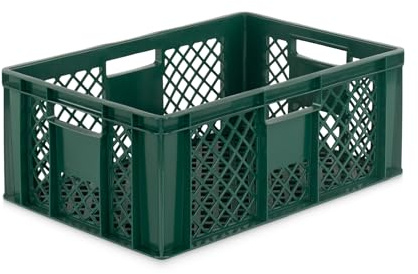 DIE BOX FABRIK Eurobox 60x40 cm in verschiedenen Höhen & Farben | Bäckerkiste, Gemüsekiste & Obstkiste stapelbar | Offene Brötchenkiste | Transportbehälter, Lagerbox