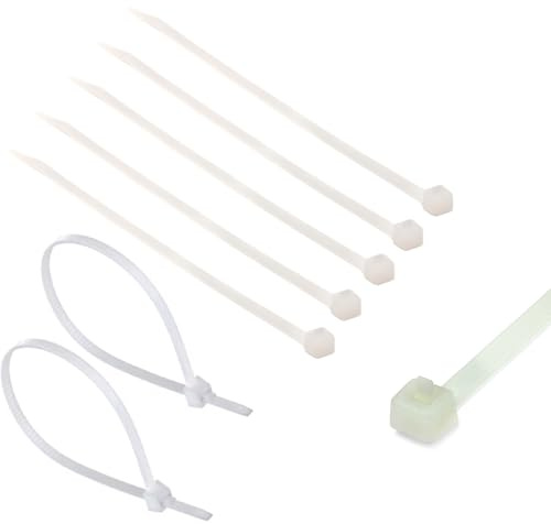 TERF® 50 Pcs Reusable White Cable Ties 300mm (12'') X 4.8mm Heavy Duty Nylon Releasable Adjustable Wire Cable Ties Zip Wraps Plastic Tie for Home Office Garden Garage Workshop DIY Purpose Use