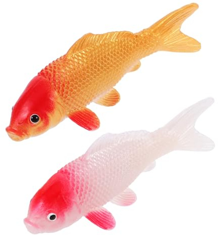 YARNOW 2 x Artificial Fish Models, Realistic Tank Decorations, Floating Aquarium Decoration, Fish Ornaments, Fish Bowl, Mini Fish Figures for Pond Garden Sculptures