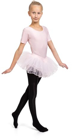 OVISSA Mädchen Ballettstrumpfhose Uni 40 DEN – Weich, Dehnbar & Strapazierfähig – 4 GRÖSSEN & 3 FARBEN: Weiß, Hautfarben, Schwarz
