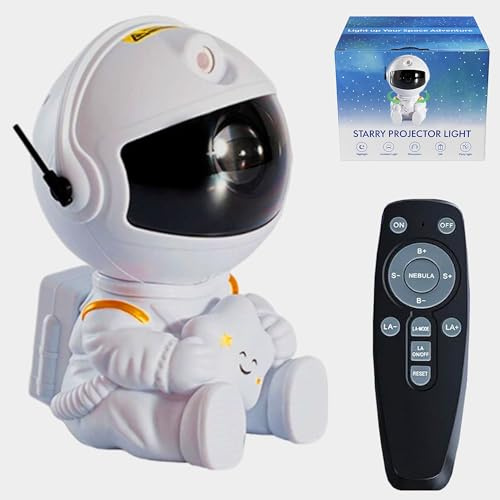 ZASHMART Projecteur de galaxie - Veilleuse étoilée - Astronaute Space Warrior - Veilleuse galaxie avec nébuleuse et télécommande - Rotation à 360° - Projecteur de lumière astronaute (astronaute)