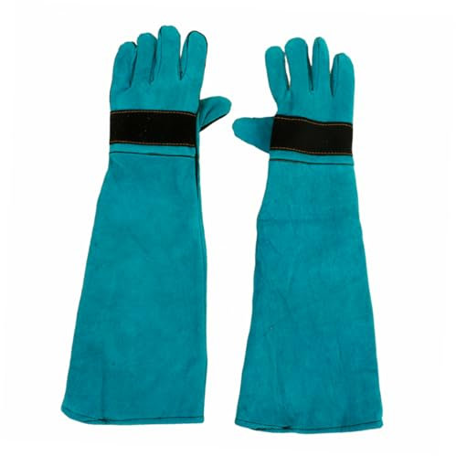 Kisangel 1paar Bissfeste Pflegehandschuhe Für Hunde Und Katzen Lange Handschuhe Aus Kunstleder Für Sicheren Umgang Kratzschutz Und Tierpflege Ergonomisches Design Vielseitig Einsetzbar