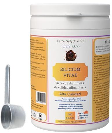 GAIA VITAE Tierra de Diatomeas – Sílice Amorfa aprox. 90% SiO₂ – Dióxido de Silicio – Polvo Mineral – 200 g
