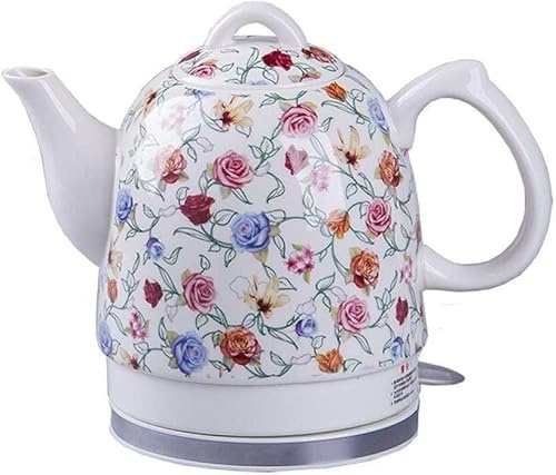 JMOUZHG Bollitore Elettrico in Ceramica Senza Fili Teiera-brocca retrò da 1,5 Litri, 1350w Acqua Veloce per tè, caffè, zuppa Veloce (B)