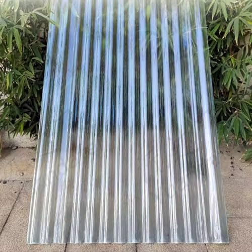 Placas de techo corrugadas transparentes para invernaderos, garajes y cobertizos, 5 piezas (0,9 x 0,9 m), material de construcción duradero y cortable