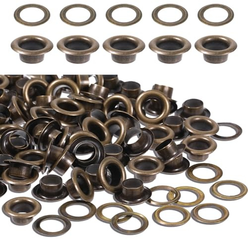 200 Stück Ösen Set Ösen 5mm Metallösen für Stoff Ösenverschluss Klein Messingösen Eyelets Unterlegscheiben Öse Planen Metall Öse Scheiben für Leder Vorhänge Stoff Schuhe (5mm)