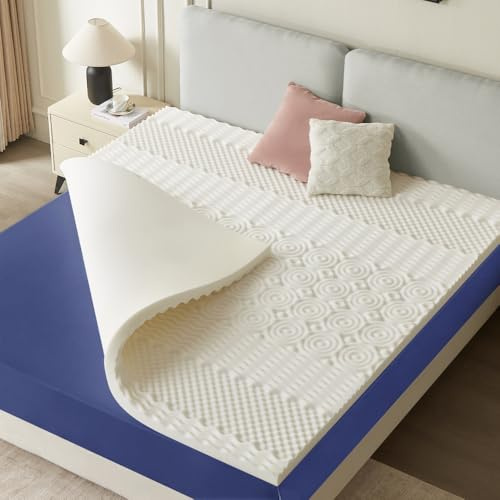 CASABEL Surmatelas Mousse à Mémoire de Forme 5cm, 140x190cm, Blanc