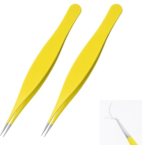 Precision Fine Point Tweezers Set for Men and Women - for Splinter, Tick, and Ingrown Hair Removal - Surgical Grade Stainless Steel