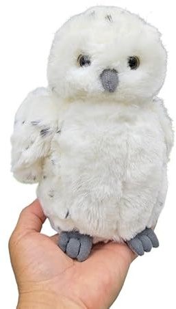 SMJWH Niedliches Schneeeulen-Plüschtier, lebensechte weiße Eule, weiche und Flauschige Vogelpuppe for, realistisches Hedwig-Spielzeug for Jungen Mädchen – EIN tolles Geschenk!