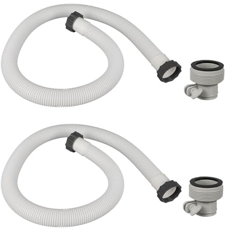 Btstil 2Pcs 38mm Swimming Pool Hose, 1.5m Pool Pump Replacement Hose with 2 Type B Hose Adapters, Compatible with Intex 330GPH, 530GPH and 1000GPH