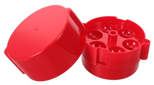 POPETPOP Dénoyauteur Portable pour Cerises et Dattes Rouge Outil en Plastique Léger à 6 Trous Extraction Rapide et Propre des Noyaux Cuisine et Pâtisserie Nettoyage Facile
