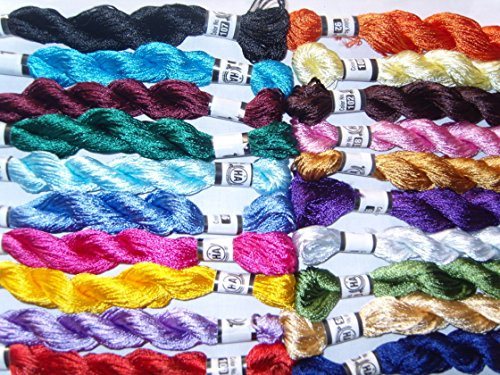20 nuovi seta ricamo a mano filo matassa, 20 diversi colori, alta qualità