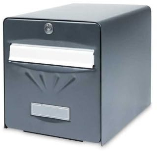 BURG-WÄCHTER Boîte aux Lettres Agréée La Poste, 2 Portes, 516 ANT BALnéaire, Anthracite, en Acier Galvanisé, Avec Porte à Ouverture Totale et Stop-Courrier (Porte bloquée à 120°)