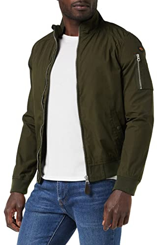 Schott NYC Kenny, Chaqueta para Hombre, Verde (Dark Kaki Dark Kaki), L