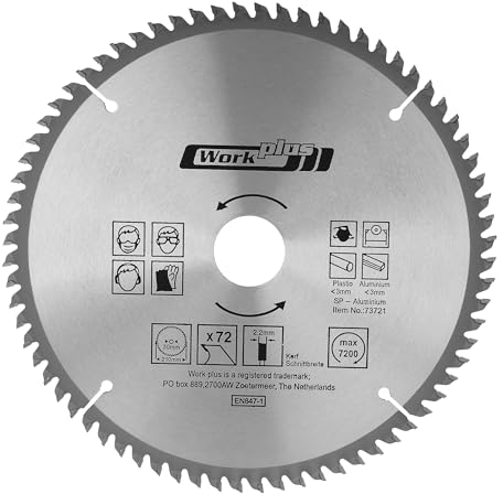 HM Kreissägeblatt 210x30 mm – 72 Zähne für Aluminium & Kunststoff, kompatibel mit allen gängigen Kreissägen wie Tischkreissäge, Handkreissäge & Holzsäge, inkl. Reduzierringe