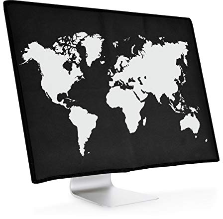 kwmobile Housse écran ordinateur compatible avec 24-26 moniteur - Protection d'écran PC - blanc-noir