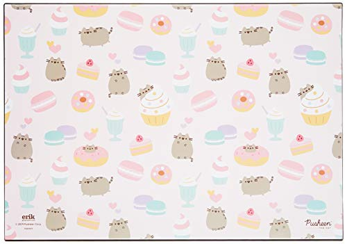 Grupo Erik Pusheen Rose Collection Desk Mat | Desk Decor | 13.5 x 19.5 inches - 34.5 x 49.5 cm | Desk Pad | Desk Protector Mat | Pusheen Gifts | Back To School Supplies | Pusheen Merchandise