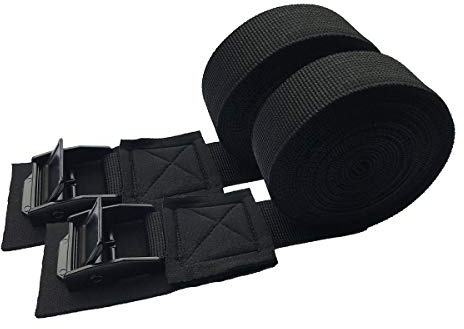Lashing Straps Tie Down Straps: Roof Rack, Kayak for Roof Rack 2Pcs Kayak Car, Car Tensioning Luggage Cargo Surfboard Tie Belt (Black)