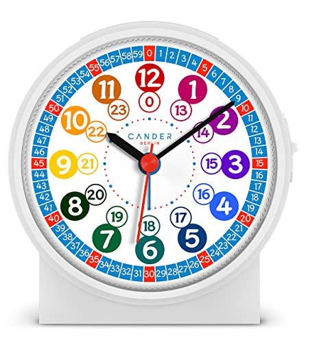 Cander Berlin MNU 1009 S Kinderwecker Wecker Kinder lautlos geräuschlos blau Lernuhr Kinderuhr Licht Snooze Tischuhr Beleuchtung geräuscharm Schlummer