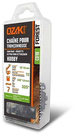 Greenstar Catena per Motosega OZAKI sotto Scocca Semi Quadra 0.325 0.058 (1.5 mm) 72 Allenatori (E72) 325 Millimetri