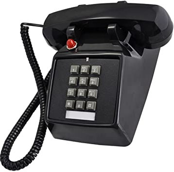 TBETBSTBR Telefono Fisso, Telefono Vintage, Campanello Meccanico, Telefono Ufficio (Color : Black)