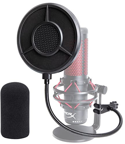 HyperX QuadCast Popschutz - 14CM 6 Schichten Popfilter und Schaumstoff für HyperX QuadCast S/ProCast, Schallschutz Schutz vor Plosiv Mikrofon Pop Schutz Windschutz Windschutzscheibe von YOUSHARES