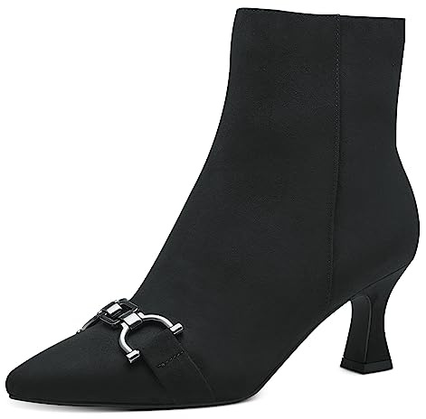MARCO TOZZI Stivaletti Donna a Punta con Tacco Eleganti, Black, 39 EU
