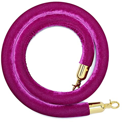BIBOYA Absperrpfosten Velvet Crowd Control Stake Seilbarrieren für Die Zeremonie im Freien, 5ft Lange Hängende Seilsicherheitsbarrieren Dekorativ, Verdrehte Seilbarrieren (Color : Purple)