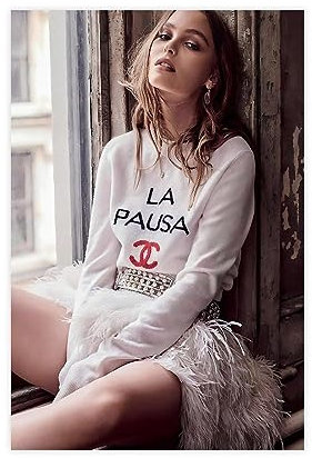 Lily-Rose Depp Actress - Movie Poster Canvas Poster Wall Art Decor Print Picture Paintings for Living Room Bedroom Decoration Unframe-style 12x18inch(30x45cm)