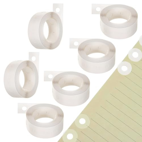 RYAN 1500 Stücke Lochverstärker Selbstklebend Verstärkungsringe Ringlochverstärker Hole Reinforcement Rings Aufkleber Papier Ringlochverstärker für Lose Blätter (Weiß)