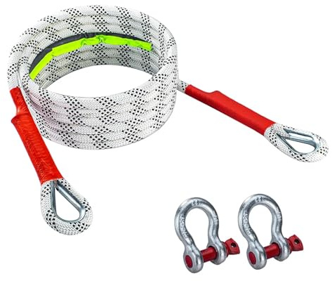 Corde de remorquage 10 tonnes 3 mètres câble de remorquage de Voiture câble de remorquage Tirer Corde Sangle arraché Voiture remorque câble de Traction Tout-Terrain Sangle Crochets Camion treuil